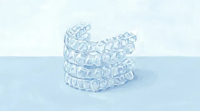 Una pila de férulas transparentes apiladas sobre la mesa