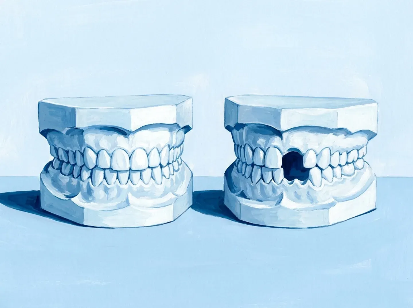 Dos modelos cerrados: en el segundo queda un hueco entre los dientes de delante
