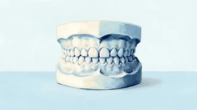 Un modelo infantil con todos los dientes de leche aún en su sitio