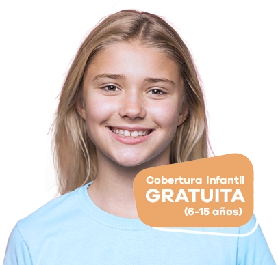 niña sonriendo con cobertura dental gratuita