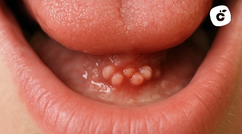 granos debajo lengua